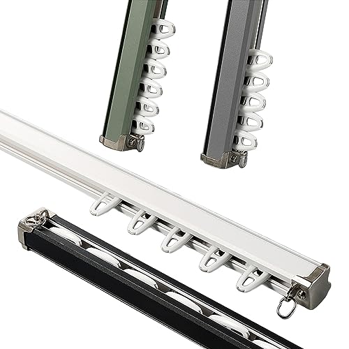 Aluminium-Vorhangschiene mit Endkappen und Halterungen, Decken- oder Wandhalterung, perfekt für Heimdekoration und einfache Installation Aluminium-Vorhangschiene mit Endkappen und Halterungen, Decken- oder Wandhalterung, perfekt für Heimdekoration und einfache Installation von Generisch