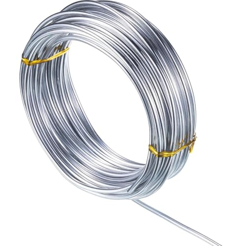 Aluminiumdraht - Farbbeständiger, Weicher, Silberfarbener Basteldraht | Bastelzubehör Aus Metalldraht | Aluminiumdraht Silberner, Schmuckdraht, Draht Zum Basteln, Weicher & Biegsamer Aluminiumdraht - Farbbeständiger, Weicher, Silberfarbener Basteldraht | Bastelzubehör Aus Metalldraht | Aluminiumdraht Silberner, Schmuckdraht, Draht Zum Basteln, Weicher & Biegsamer von Generisch