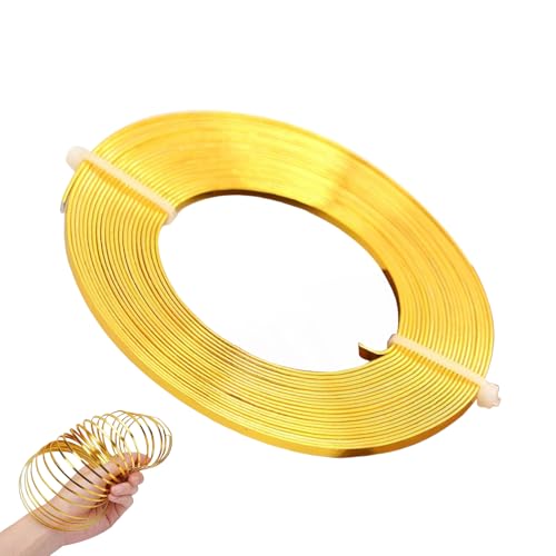Aluminum Craft Wire, Flexible Flat Wire, Colored Artistic Cable, Bendable Lightweight Build, Tarnish-Resistant Finish, Ideal for Crochet Jewelry Making Earring Model Building Gardening, 1 Piece von Generisch