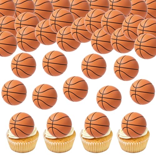 Anemowind 40 Stück Basketball Kuchen Deko Essbare Cupcake Topper für Geburtstagstorten Sport Party Decoration von Generisch