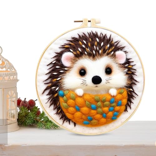 Anfänger-Nadelspitzen-Sets für Erwachsene,Nadelspitzen-Sets für Erwachsene, Anfänger | Weihnachtsbaum- -Igel-Bastelset - Nadelfilz-Set mit Bilderrahmen, Schaumstoffunterlage und Filztuch für Anfänger-Nadelspitzen-Sets für Erwachsene,Nadelspitzen-Sets für Erwachsene, Anfänger | Weihnachtsbaum- -Igel-Bastelset - Nadelfilz-Set mit Bilderrahmen, Schaumstoffunterlage und Filztuch für von Generisch