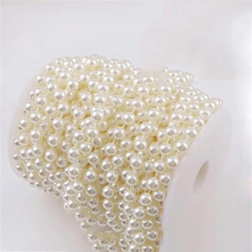 Angelschnur, künstliche Kunstperlen, runde Perlenkette für Hochzeit, Brautstrauß, Blumendekoration, 1–5 m, 3–10 mm von Generisch