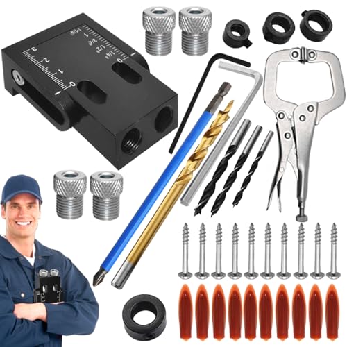 Angle Hole Drill Jig, Drill Jig für abgewinkelte Löcher - Bohrhandbuch Set,15 ° Winkel Holzbearbeitungswerkzeuge Kit Taschen -Dübel -Loch -Jig -System für Schreinerei Angle Hole Drill Jig, Drill Jig für abgewinkelte Löcher - Bohrhandbuch Set,15 ° Winkel Holzbearbeitungswerkzeuge Kit Taschen -Dübel -Loch -Jig -System für Schreinerei von Generisch