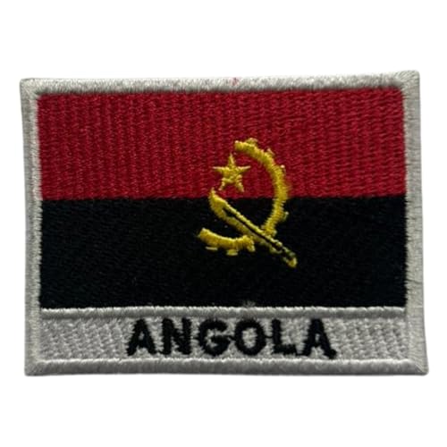 Angola bestickte Flagge mit Namen Patch Aufbügeln/Aufnähen Abzeichen Nationalsymbol Militär Patch für Kleidung Rucksäcke Kappen von Generisch
