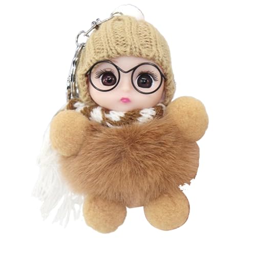 Anhänger Puppe Schlüsselanhänger | Niedlicher Mädchen-Schlüsselanhänger, große Augen, Puppe mit Brille, Schal, für und Mädchen Rucksack, Khaki, Refer to Description Anhänger Puppe Schlüsselanhänger | Niedlicher Mädchen-Schlüsselanhänger, große Augen, Puppe mit Brille, Schal, für und Mädchen Rucksack, Khaki, Refer to Description von Generisch