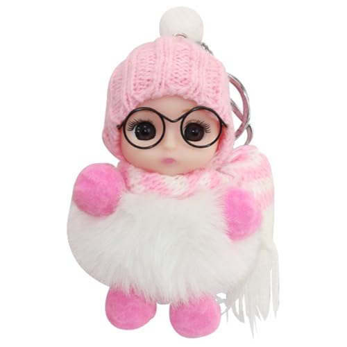 Anhänger Puppe Schlüsselanhänger | Niedlicher Mädchen-Schlüsselanhänger, große Augen, Puppe mit Brille, Schal, für und Mädchen Rucksack, pink/weiß, Refer to Description Anhänger Puppe Schlüsselanhänger | Niedlicher Mädchen-Schlüsselanhänger, große Augen, Puppe mit Brille, Schal, für und Mädchen Rucksack, pink/weiß, Refer to Description von Generisch