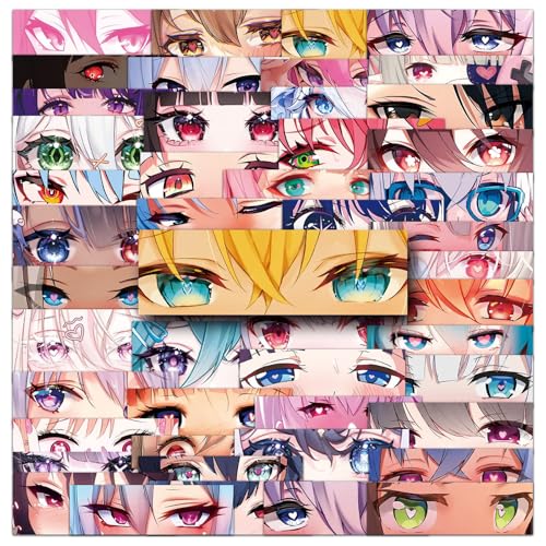 Anime-Augen-Aufkleber-Set, wasserdichte Vinyl-Aufkleber für Laptop, Scrapbook, Tagebuch, Wasserflasche, Notizbuch, Gepäck, Tasse, niedliches ästhetisches japanisches Anime-Augen-Aufkleber-Set, wasserdichte Vinyl-Aufkleber für Laptop, Scrapbook, Tagebuch, Wasserflasche, Notizbuch, Gepäck, Tasse, niedliches ästhetisches japanisches von Generisch