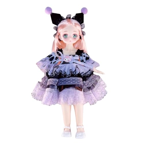 Anime BJD Puppe 1/6 SD Puppen 11,8 Zoll 18 Ball zusammen gebundene Puppe DIY Spielzeug mit Kleidung Outfits Schuhe Nicht verstellbares Haar Make-up, Geschenk für Mädchen Kinder Kinder von Generisch