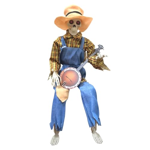 Animierte Banjo-Halloween-Dekorationen für drinnen und draußen, Gelenk, verstellbar, gruselig, musikalisches Skelett, Halloween-Requisiten für Urlaub, Garten, Hof, Dekorationen Animierte Banjo-Halloween-Dekorationen für drinnen und draußen, Gelenk, verstellbar, gruselig, musikalisches Skelett, Halloween-Requisiten für Urlaub, Garten, Hof, Dekorationen von Generisch