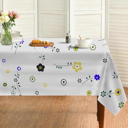 Anlage Tischdecke Abwaschbar Quadratisch, Gartentischdecke für Outdoor Blumen, Tischdecke Weiß Wasserabweisend, Tischtuch für Küche, Restaurant, Hochzeit, Bankett (80x80 cm) A70 von Generisch