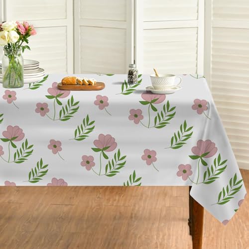 Anlage Zweige und Blätter Tischdecke Abwaschbar Quadratisch, Gartentischdecke für Outdoor Blumen, Tischdecke Rosa Wasserabweisend, Tischtuch für Küche, Restaurant, Hochzeit, Bankett (85x85 cm) A79 von Generisch
