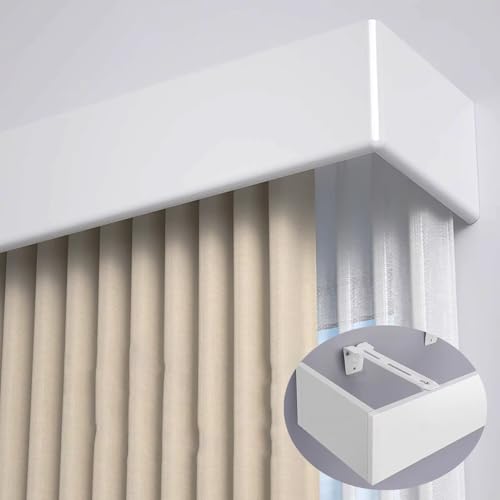 Anpassbare Verdunkelungsvorhangschiene, Wandmontage, Volantbox – längenverstellbare Volants für Fenster, keine Führung erforderlich, Seitenteilabdeckungen, elegante Wohnkultur. von Generisch