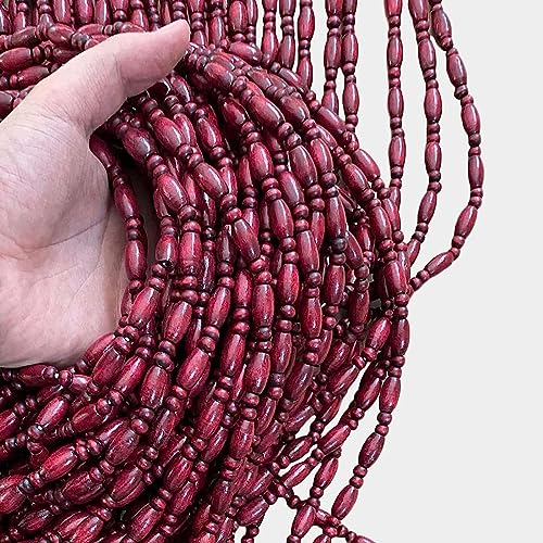 Anpassbare hängende Holzperlenvorhänge für Türen und Raumteiler, Retro-Fliegengitter, Heimdekoration, 50 Stränge, stilvolle Perlenvorhänge Anpassbare hängende Holzperlenvorhänge für Türen und Raumteiler, Retro-Fliegengitter, Heimdekoration, 50 Stränge, stilvolle Perlenvorhänge von Generisch