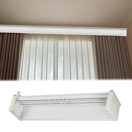 Anpassbare weiße Blendenbox für Fenster – Deckenvorhangschiene und Stangenabdeckung, ideal für Duschen, Schlafzimmer und Schlafsäle – erhältlich in Längen von 3 bis 33 Fuß (6,1 m/20 Fuß) von Generisch