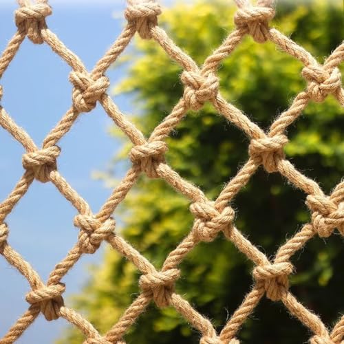 Anpassbares Pflanzenstütznetz – Juteseil, Sicherheitsnetz, 8 mm dick, 12 cm Masche, perfekt für Garten und Gewächshaus (2 x 6 m) von Generisch