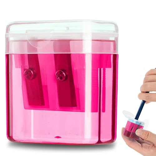 Anspitzer mit Behälter, Bunter Doppelloch-Bleistiftspitzer und Manueller Pencil Sharpener, Handheld Bleistiftspitzer für Dicke und Dünne Stifte, Anspitzer Kinder, Dosenspitzer für Schule Büro (Rosa) Anspitzer mit Behälter, Bunter Doppelloch-Bleistiftspitzer und Manueller Pencil Sharpener, Handheld Bleistiftspitzer für Dicke und Dünne Stifte, Anspitzer Kinder, Dosenspitzer für Schule Büro (Rosa) von Generisch