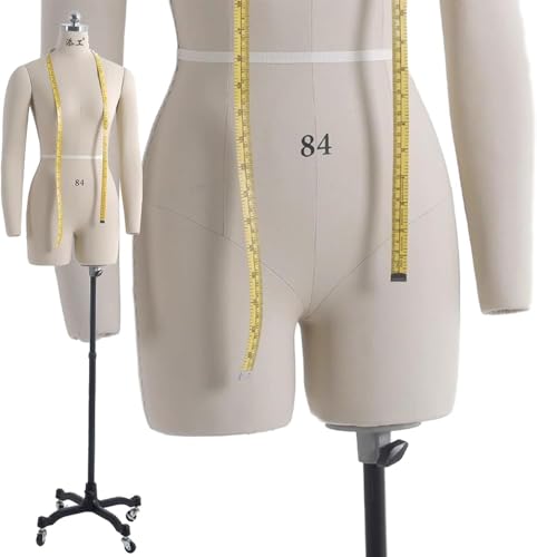 Ansteckbare Kleiderform Torso mit weichen Armen und Rädern, verstellbare Nähpuppe für Schneiderei und Schneiderei von Generisch