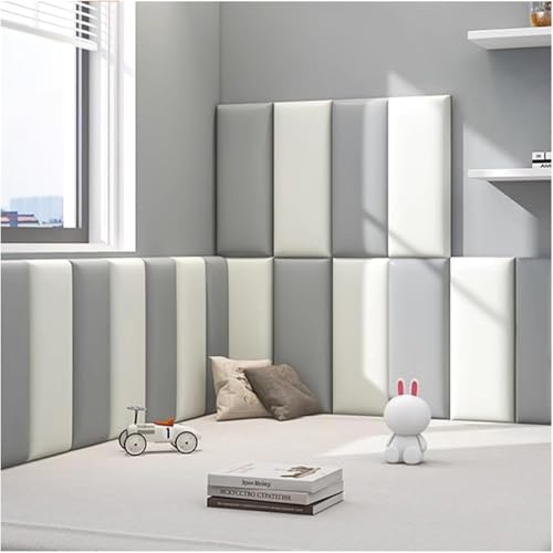 Anti-Kollisions-Wandpolsterung – gepolsterte Wandpaneele, 3D-Dekor, selbstklebendes weiches Kissen, abziehen und aufkleben, Tapete, 120 x 50 cm von Generisch