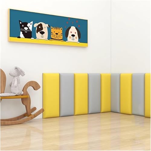 Anti-Kollisions-Wandpolsterung – gepolsterte Wandpaneele, 3D-Dekor, selbstklebendes weiches Kissen, abziehen und aufkleben, Tapete, 120 x 50 cm von Generisch