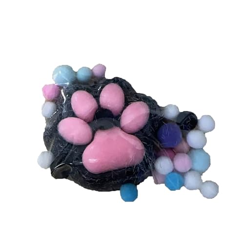 Anti Stress Ball Katzenpfote – Squishy Toy für Stressabbau mit Realistischem Design (TPR-Material, Sicher für Kinder & Erwachsene, Mitgebsel Kindergeburtstag 10 Jahre) (Schwarz) von Generisch