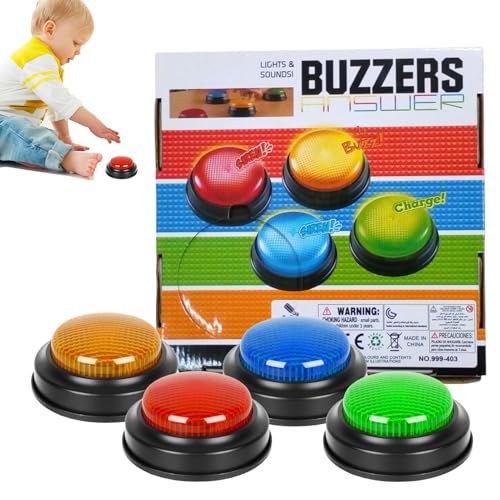 Antwort Summer, Game Summer | Spiele Antwort Summer mit Lichtern und für Klassenzimmer,4X Fun Quick Response -Taste einfach zu verwendende Wettbewerbsrequisiten für die Familie von Generisch