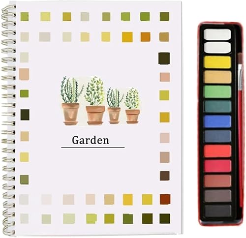 Aquarell-Arbeitsbuch für Anfänger, Spiralbindung, Naturszenen-Malset, Kunst-Übungsbuch mit Palette (10) von Generisch