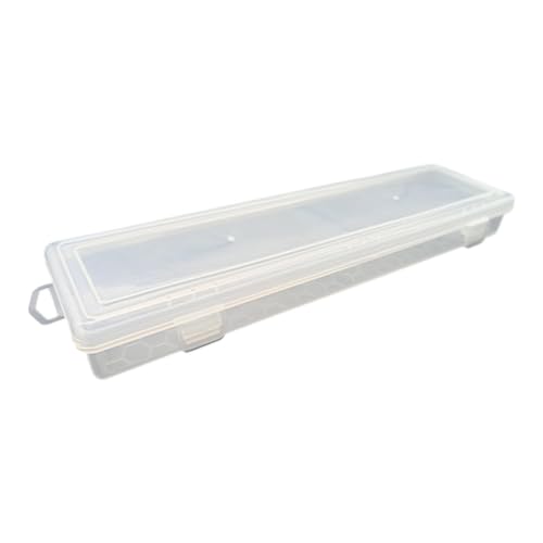 Aquarell-Pinselbox – für Pinsel bis zu 33 cm – Klappdeckel – Kunststoff-Aufbewahrungsbox für Kunstbedarf (34 x 9 x 3,8 cm) von Generisch