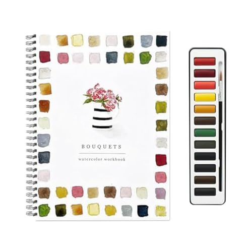 Aquarell Workbook, 12 Farb Aquarell -Lack -Arbeitsmappen Set | Aquarell-Arbeitsmappe Für Anfänger Mit Anfänger-freundlicher Aquarellzeichnung Für Anfänger Für Kinder Und Erwachsene von Generisch