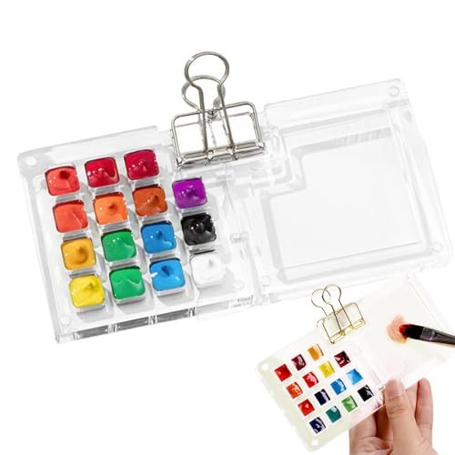 Aquarellpalette Mit Deckel, Skizzenbuch Palette,Tragbare Skizzenbuch-Palette Mit 8/15 Fächern Mini-Holzpalettenbo Zusammenklappbare Magnetpalette Mit Clip Für Aquarell Gouache Acrylfarbe Aquarellpalette Mit Deckel, Skizzenbuch Palette,Tragbare Skizzenbuch-Palette Mit 8/15 Fächern Mini-Holzpalettenbo Zusammenklappbare Magnetpalette Mit Clip Für Aquarell Gouache Acrylfarbe von Generisch