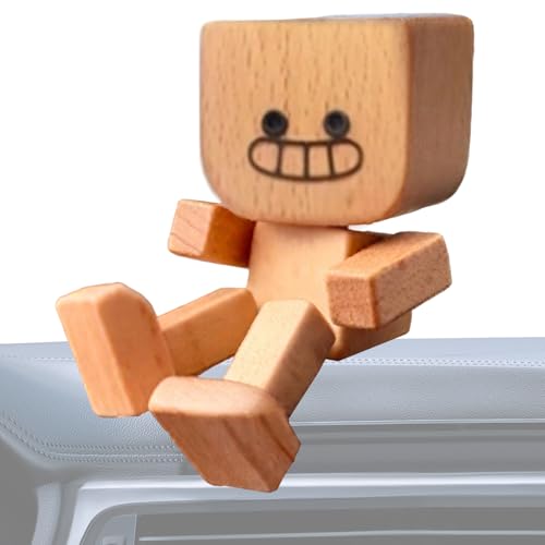 Armaturenbrett-Figur aus Holz | Auto schüttelnde Füße Holzfigur Puppe, Statue für Automobil-Konsole, Roller, Limousinen, Pickups, LKWs, Pendler, Roadtrip, Geburtstag von Generisch