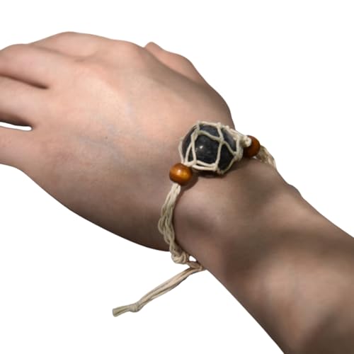 Armbandkordel | Anhänger Armband Käfig Schnur | handgewebte Kristallanhänger Netztasche mit verstellbarer Länge für Halskette, Schmuck, Armbänder, Seil, Steinhalter Ersatz Armbandkordel | Anhänger Armband Käfig Schnur | handgewebte Kristallanhänger Netztasche mit verstellbarer Länge für Halskette, Schmuck, Armbänder, Seil, Steinhalter Ersatz von Generisch