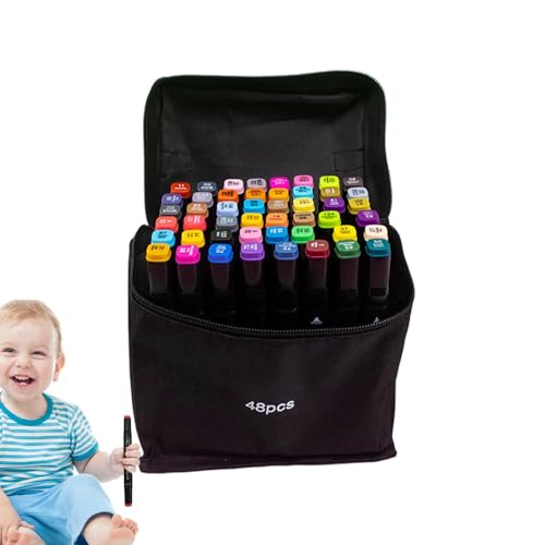 Art Markers Stifte – Spitzenmarker-Set, Doppelspitze, Zeichenmarker, permanente feine und Pinselspitze, kreatives Kunst-Set mit Tragetasche zum Ausmalen, Skizzieren, Journaling und Basteln Art Markers Stifte – Spitzenmarker-Set, Doppelspitze, Zeichenmarker, permanente feine und Pinselspitze, kreatives Kunst-Set mit Tragetasche zum Ausmalen, Skizzieren, Journaling und Basteln von Generisch