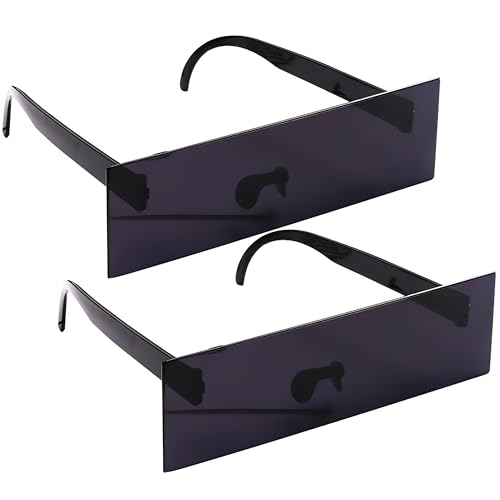 Party Dekoration Cosplay Gläser, 2D Anime rechteckige Sonnenbrille, 2 Stück, schwarz Party Dekoration Cosplay Gläser, 2D Anime rechteckige Sonnenbrille, 2 Stück, schwarz von Generisch