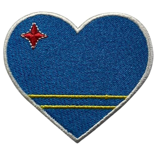 Aruba Aufnäher mit Herzmotiv, bestickt, zum Aufbügeln, Nationalemblem, taktischer Militäraufnäher, für Jacken, Rucksäcke, Hüte, 6,5 x 7 cm Aruba Aufnäher mit Herzmotiv, bestickt, zum Aufbügeln, Nationalemblem, taktischer Militäraufnäher, für Jacken, Rucksäcke, Hüte, 6,5 x 7 cm von Generisch