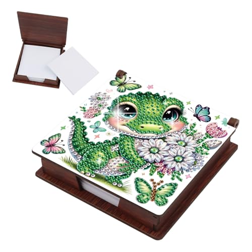 Aufbewahrungsbox für Diamant-Notizen, Diamant-Kunstmalerei, Holz, mit 160 Haftnotizen, wiederverwendbare Notizboxen, für den Schreibtisch, Krokodil Aufbewahrungsbox für Diamant-Notizen, Diamant-Kunstmalerei, Holz, mit 160 Haftnotizen, wiederverwendbare Notizboxen, für den Schreibtisch, Krokodil von Generisch