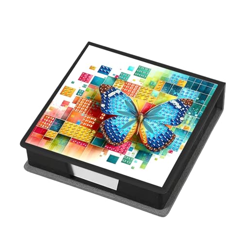 Aufbewahrungsbox für Diamant-Notizen, mit 160 Haftnotizen, Diamant-Kunstmalerei, Leder, Nachrichtenpapier, Aufbewahrungsbox, wiederverwendbare Notizboxen, für Schreibtisch, Organisation, Schmetterling Aufbewahrungsbox für Diamant-Notizen, mit 160 Haftnotizen, Diamant-Kunstmalerei, Leder, Nachrichtenpapier, Aufbewahrungsbox, wiederverwendbare Notizboxen, für Schreibtisch, Organisation, Schmetterling von Generisch