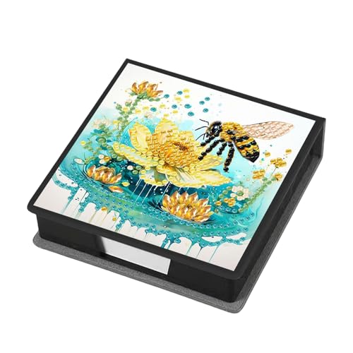 Aufbewahrungsbox für Diamant-Notizen, mit 160 Haftnotizen, Diamant-Kunstmalerei, Leder, Nachrichtenpapier, Aufbewahrungsbox, wiederverwendbare Notizboxen, für Schreibtisch-Organisation, Bee Aufbewahrungsbox für Diamant-Notizen, mit 160 Haftnotizen, Diamant-Kunstmalerei, Leder, Nachrichtenpapier, Aufbewahrungsbox, wiederverwendbare Notizboxen, für Schreibtisch-Organisation, Bee von Generisch