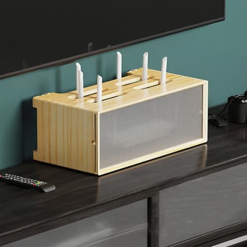 Aufbewahrungsbox für Holzfräse, Routerschrank mit Glasschiebetür, Medienkonsole und Regal, keine Montage erforderlich, stilvolles Beige, 55 x 20 cm von Generisch