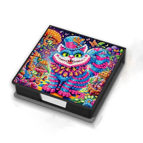 Aufbewahrungsbox für Weihnachtsnotizen zum Selbermachen, Schmuckstein-Kunst, Leder, Nachrichtenpapier-Organizer mit 160 Blatt Papier, Notizbox für Zuhause, Büro, 46 bunte Katzen Aufbewahrungsbox für Weihnachtsnotizen zum Selbermachen, Schmuckstein-Kunst, Leder, Nachrichtenpapier-Organizer mit 160 Blatt Papier, Notizbox für Zuhause, Büro, 46 bunte Katzen von Generisch
