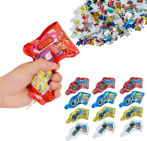 Aufblasbare Konfetti-Feuerwerkspistole, Handheld-Party-Popper für Neujahr, Geburtstag, Weihnachten, Hochzeit und Abschlussfeier, mehrfarbige Blaster, festliche Feiern, 12 Stück Aufblasbare Konfetti-Feuerwerkspistole, Handheld-Party-Popper für Neujahr, Geburtstag, Weihnachten, Hochzeit und Abschlussfeier, mehrfarbige Blaster, festliche Feiern, 12 Stück von Generisch