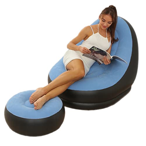 Aufblasbarer Deluxe-Sessel mit Fußhocker, weicher Plüschstoff für Entspannung im Innen- und Außenbereich, perfekt für Zuhause, Garten, Picknick, Strand und Festivals Aufblasbarer Deluxe-Sessel mit Fußhocker, weicher Plüschstoff für Entspannung im Innen- und Außenbereich, perfekt für Zuhause, Garten, Picknick, Strand und Festivals von Generisch