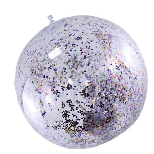 Aufblasbarer Strandball Mit Konfetti, 40 Cm (16 Zoll), PVC-Poolball Mit Pumpe, UV-beständig & Wiederverwendbar Für Sommerparty, Garten Und Kinder von Generisch