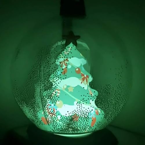 Aufblasbarer Weihnachtsball, leuchtende Kristallkugel mit Weihnachtsmann, Schneemann, Weihnachtsbaum, Hirsch, wasserdicht, aufblasbar, wiederverwendbar, Ornamente für Haus, Garten (Weihnachtsbaum von Generisch