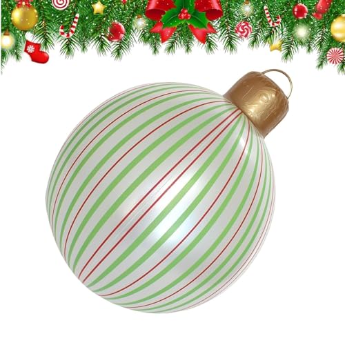 Aufblasbarer Weihnachtsball – Große Weihnachtsbälle aus PVC für den Außenbereich, aufblasbarer Ball, Ornamente, große PVC-Feiertagsdekorationen für den Winter, Outdoor, Hof, Garten, , Halloween von Generisch