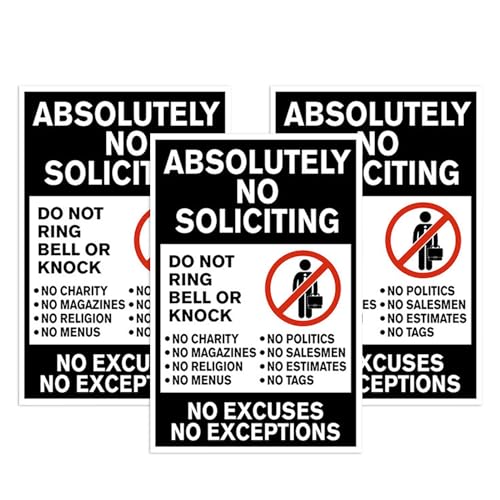Aufkleber "No Soliciting", 3-teilig, wasserdicht, Türaufkleber, Aufkleber-Set für , Büro, Gebäude, Pinnwand, Lager, , Briefkasten, Wand, Außenbereich Aufkleber "No Soliciting", 3-teilig, wasserdicht, Türaufkleber, Aufkleber-Set für , Büro, Gebäude, Pinnwand, Lager, , Briefkasten, Wand, Außenbereich von Generisch