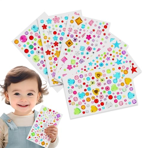 -Aufkleber zum Basteln für Kinder, kreative Acryl-Strasssteine, Schmuck-Aufkleber, glitzernde Strasssteine, zum Abziehen und Aufkleben, selbstklebende Edelsteine, Bastelsteine für Kinder und -Aufkleber zum Basteln für Kinder, kreative Acryl-Strasssteine, Schmuck-Aufkleber, glitzernde Strasssteine, zum Abziehen und Aufkleben, selbstklebende Edelsteine, Bastelsteine für Kinder und von Generisch