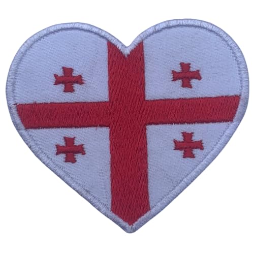 Aufnäher Georgia bestickt Herz Flagge Aufnäher Aufbügler von Generisch