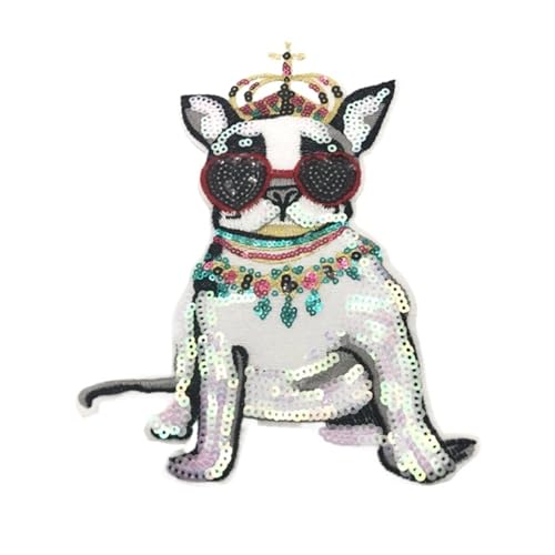 Aufnäher Hund bestickt - Perlen Pailletten Applikation für DIY Damen T-Shirts & Kleidung Aufnäher Hund bestickt - Perlen Pailletten Applikation für DIY Damen T-Shirts & Kleidung von Generisch
