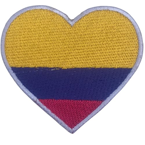 Aufnäher Kolumbien bestickt Herz Flagge Patch - Aufbügler / Aufnähen Nationalemblem Applikation - Taktischer Militär Patch für Jacken, Rucksäcke, Hüte - 6,5 x 7 cm Aufnäher Kolumbien bestickt Herz Flagge Patch - Aufbügler / Aufnähen Nationalemblem Applikation - Taktischer Militär Patch für Jacken, Rucksäcke, Hüte - 6,5 x 7 cm von Generisch