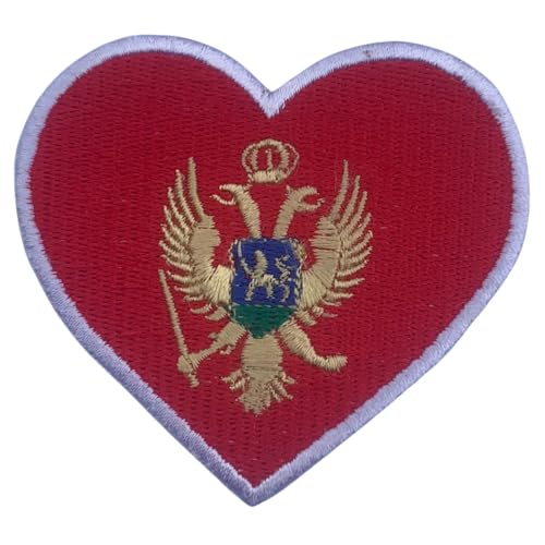 Aufnäher Montenegro bestickt Herz Flagge Patch - Aufbügler Nationalemblem Applikation - Taktischer Militär Patch für Jacken, Rucksäcke, Hüte - 6,5 x 7 cm Aufnäher Montenegro bestickt Herz Flagge Patch - Aufbügler Nationalemblem Applikation - Taktischer Militär Patch für Jacken, Rucksäcke, Hüte - 6,5 x 7 cm von Generisch